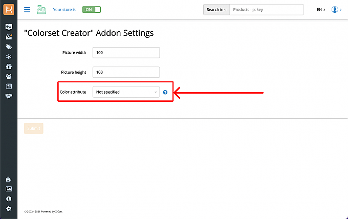 In the line “Color attribute” you need to select the attribute by which the link will work