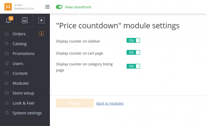 Price countdown