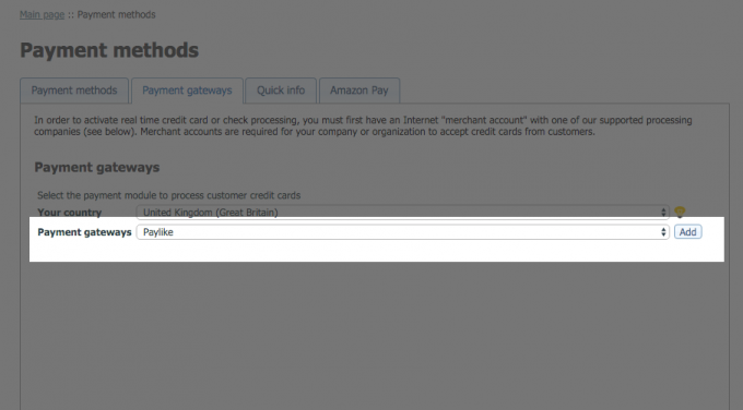Add paylike payment gateway