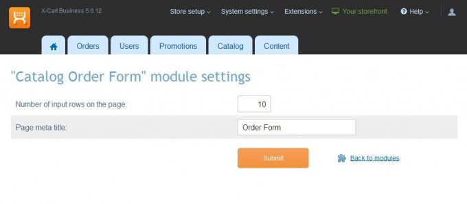 Catalog Order Form