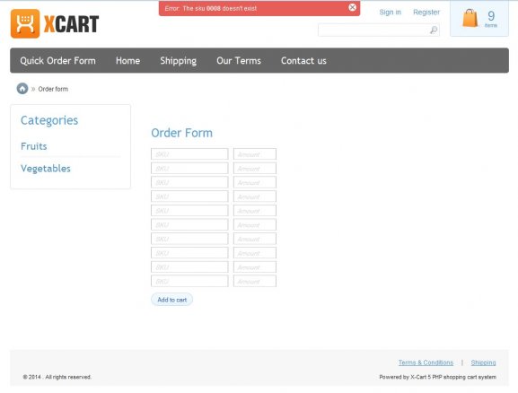 Catalog Order Form