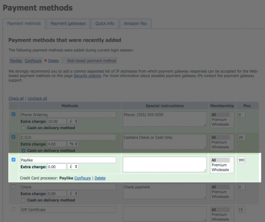 Enable Paylike payment gateway