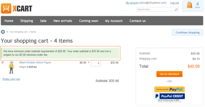 Minimum Order Fee