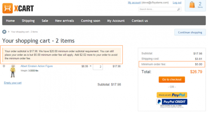 Minimum Order Fee