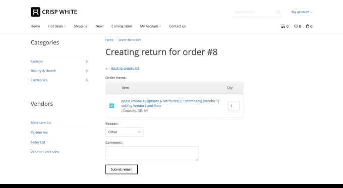 Order returns