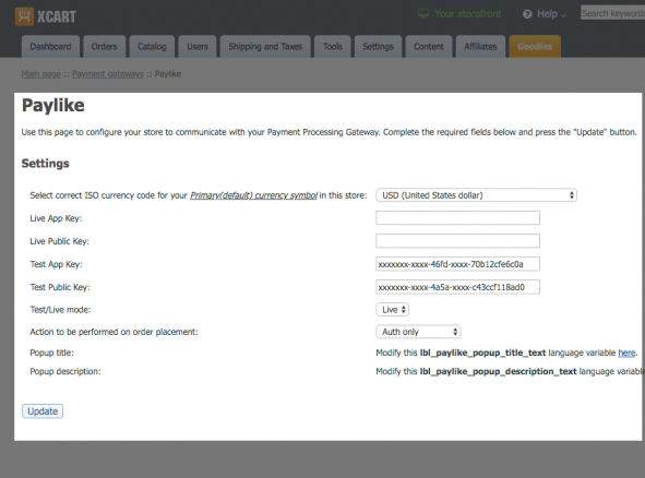 Configure Paylike payment gateway